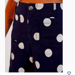 Anthropologie The Colette Wide Leg Crop Blend Pants Trousers Polka Dot NEW 28